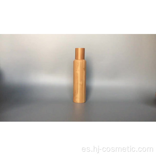 Rollo vacío de bambú entero barato al por mayor en una botella de cristal botella de perfume de la bola de rodillo de 10 ml con la cubierta de bambú